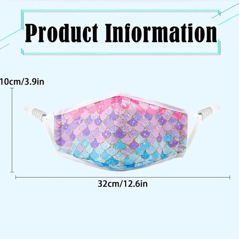 Woplagyreat 6 pack of girls masks, mermaid/sea, 3.9 in x 12.6 in